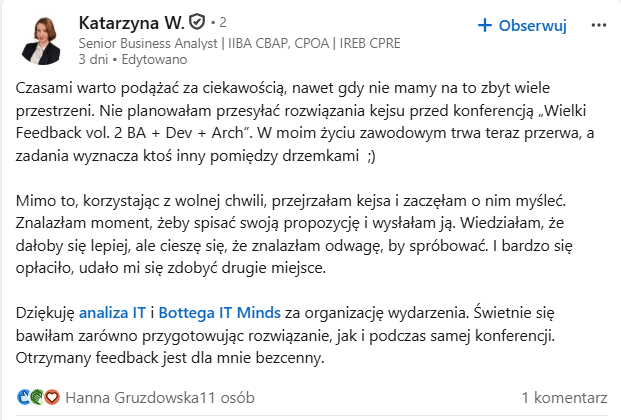 Opinia uczestnika 13